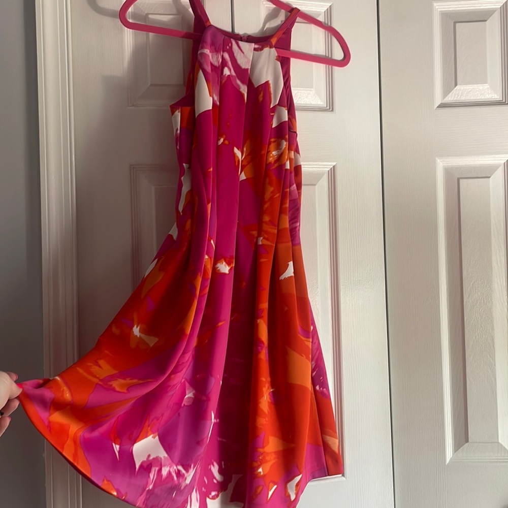 Pink and orange mini flare Vince camuto dress